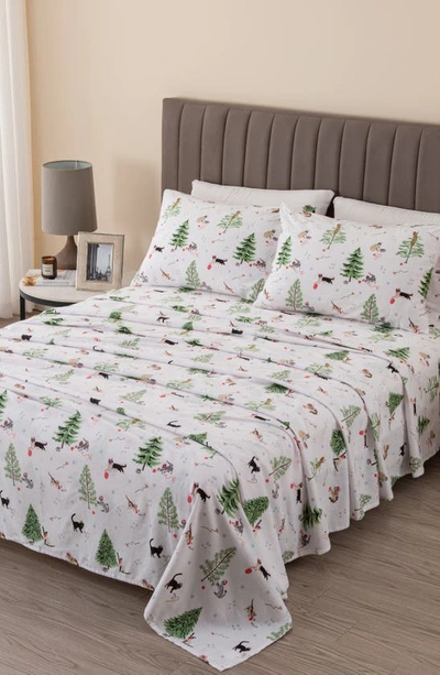 Woven & Weft Turkish Cotton Lodge Sheet Set In Winter Cats