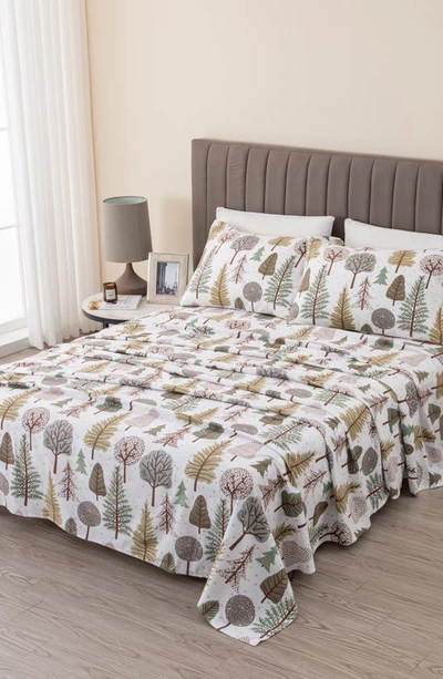 Woven & Weft Turkish Cotton Flannel Sheet Set In Snowy Forest