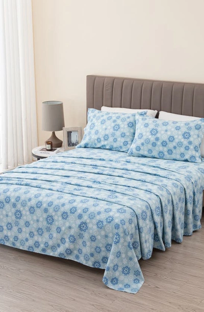 Woven & Weft Turkish Cotton Flannel Sheet Set In Snowflakes