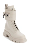 Dkny Lug Sole Combat Boot In Deep Vanilla