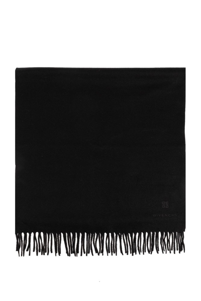 Givenchy Wool Scarf With Logo In Black