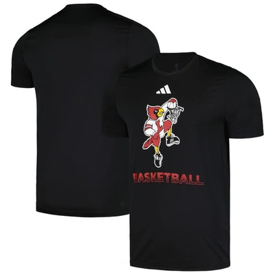 Adidas Originals Adidas  Black Louisville Cardinals Fadeaway Basketball Pregame Aeroready T-shirt