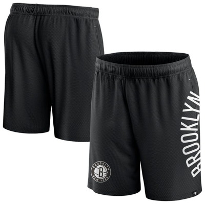 Fanatics Branded Black Brooklyn Nets Post Up Mesh Shorts