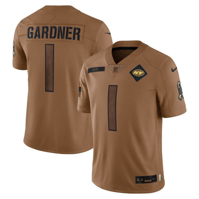 Nike Ahmad "sauce" Gardner New York Jets Salute To Service  Men's Dri-fit Nfl Limited Jersey In Brown