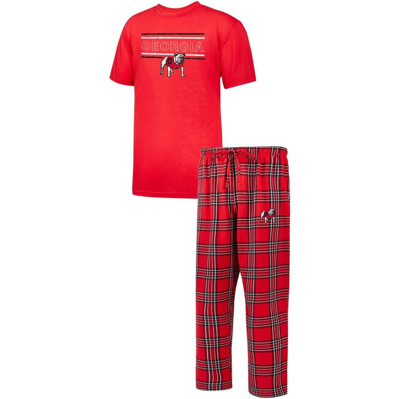 Profile Men's  Red Georgia Bulldogs Big And Tall 2-pack T-shirt And Flannel Pants Set