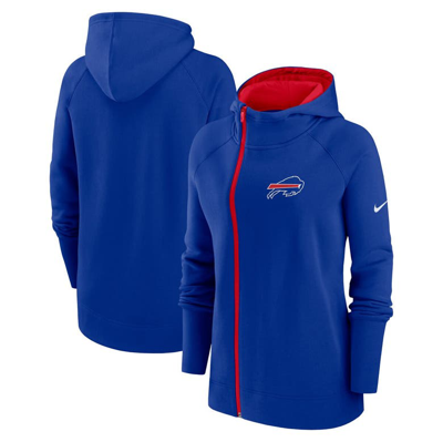 Nike Women's Assymetrical (nfl Buffalo Bills) Full-zip Hoodie In Blue