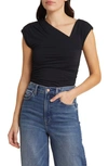 Rails Jaden Ruched Asymmetric Top In Black