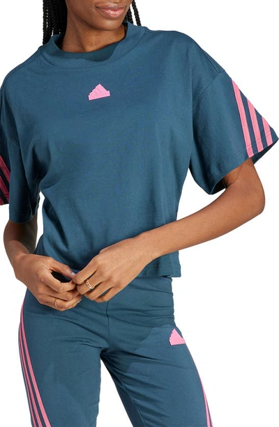 Adidas Originals Future Icons 3-stripes Cotton Graphic T-shirt In Arctic Night