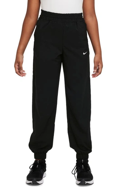Nike Dri-fit One Big Kids' (girls') Woven Training Pants In Black