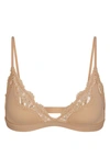 Skims Fits Everybody Lace Triangle Bralette In Clay