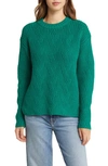 Caslon Rib Cable Mock Neck Sweater In Green Ultra