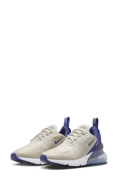 Nike Air Max 270 Sneaker In Light Bone  Diffused Blue  & White