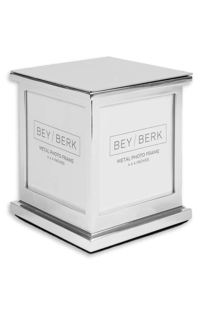 Bey-berk Photo Cube & Trinket Box In Silver