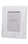 Bey-berk Marble Picture Frame In White