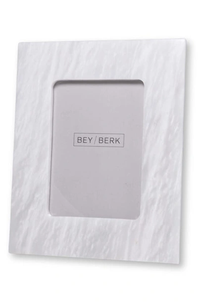 Bey-berk Marble Picture Frame In White