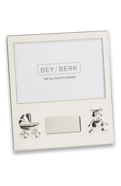 Bey-berk Newborn 4 X 6-inch Picture Frame In Silver