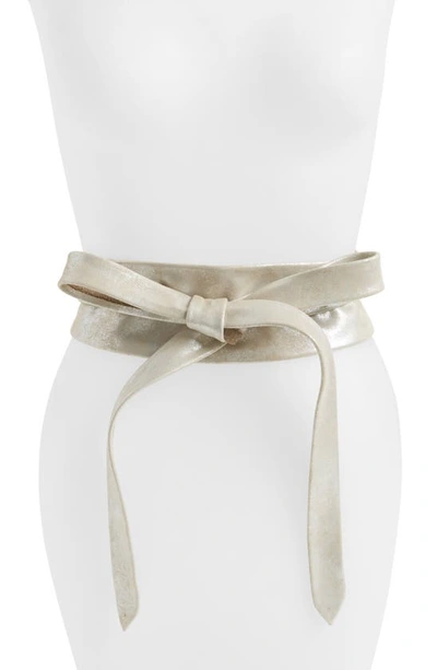 Ada Classic Wrap Belt In Silver Shimmer