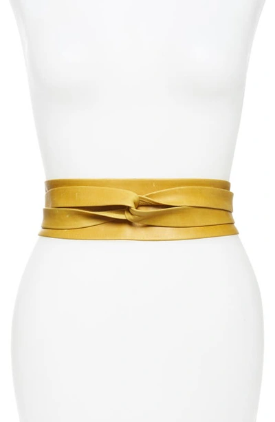 Ada Classic Wrap Belt In Mustard