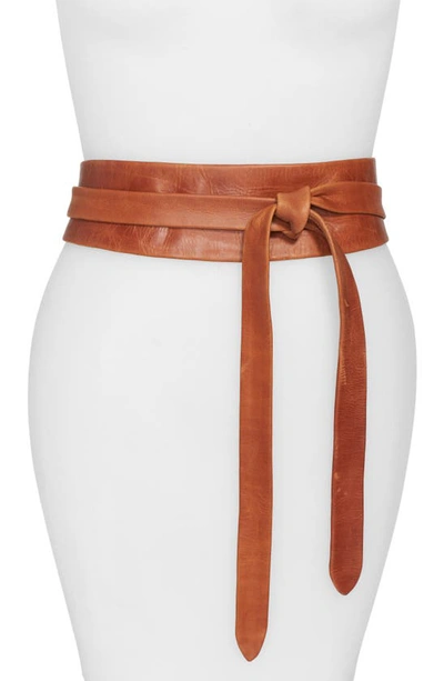 Ada Classic Wrap Belt In Cognac