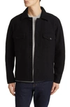 Buck Mason Felted Wool Field Shirt In Black