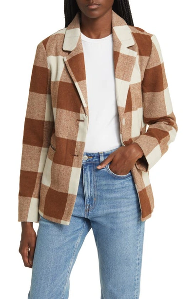 Splendid Ricki Plaid Blazer In Cognac Plaid