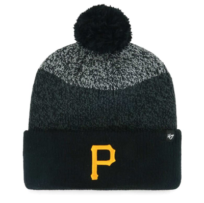 47 ' Black Pittsburgh Pirates Darkfreeze Cuffed Knit Hat With Pom