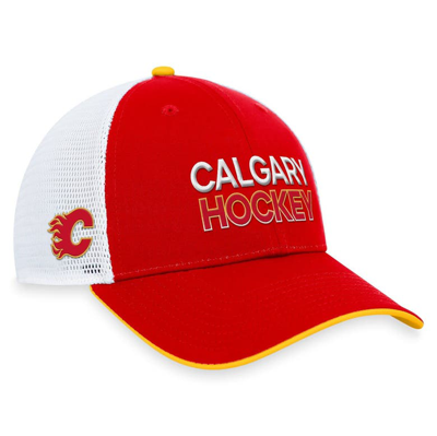 Fanatics Branded  Red Calgary Flames Authentic Pro Rink Trucker Adjustable Hat