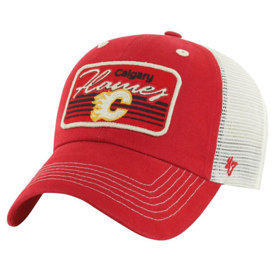 47 '  Red Calgary Flames Five Point Patch Clean Up Adjustable Hat