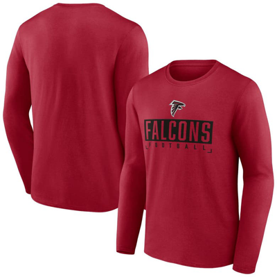 Fanatics Branded Red Atlanta Falcons Big & Tall Wordmark Long Sleeve T-shirt