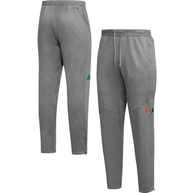 Adidas Originals Adidas  Gray Miami Hurricanes 2023 Travel Aeroready Tapered Pants