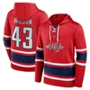 FANATICS FANATICS BRANDED TOM WILSON RED WASHINGTON CAPITALS NAME & NUMBER LACE-UP PULLOVER HOODIE