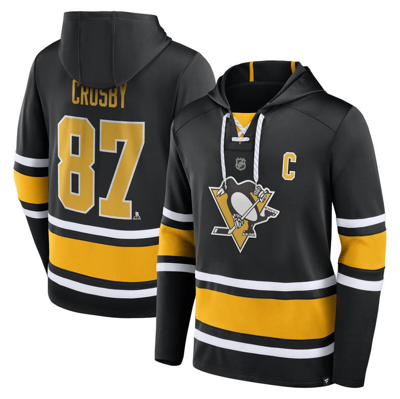 Fanatics Branded Sidney Crosby Black Pittsburgh Penguins Name & Number Lace-up Pullover Hoodie