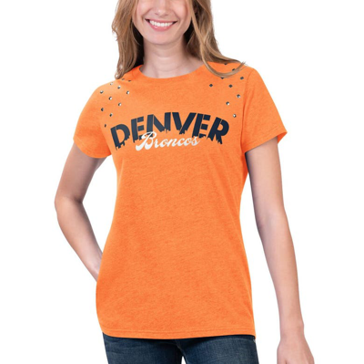G-iii 4her By Carl Banks Heathered Orange Denver Broncos Main Game T-shirt