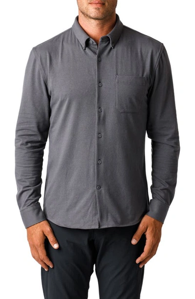 Western Rise X Performance Cotton Blend Button-down Shirt In Grey