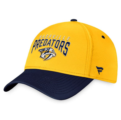 Fanatics Men's  Gold, Navy Nashville Predators Fundamental Colourblocked Snapback Hat In Gold,navy