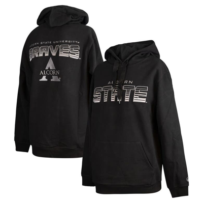 Fisll Black Alcorn State Braves Puff Print Sliced Pullover Hoodie