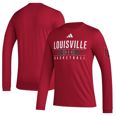 Adidas Originals Adidas Red Louisville Cardinals Practice Basketball Pregame Aeroready Long Sleeve T-shirt