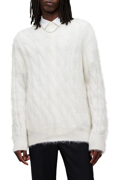 Allsaints Kosmic Cable Sweater In Ecru