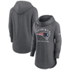 NIKE NIKE HEATHER CHARCOAL NEW ENGLAND PATRIOTS RAGLAN FUNNEL NECK PULLOVER HOODIE