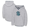 OUTERSTUFF GIRLS YOUTH HEATHER grey SEATTLE KRAKEN ULTIMATE TEDDY FLEECE PULLOVER HOODIE