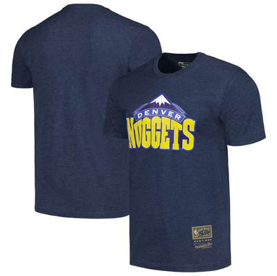 Mitchell & Ness Men's And Women's  Navy Denver Nuggets Hardwood Classics Mvp Throwback Logo T-shirt