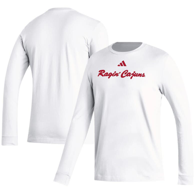 Adidas Originals Men's Adidas White Louisiana Ragin' Cajuns Vault Script Creator Long Sleeve T-shirt