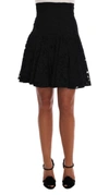 DOLCE & GABBANA DOLCE & GABBANA BLACK FLORAL CUTOUT LACE A-LINE WOMEN'S SKIRT