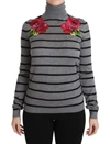 DOLCE & GABBANA DOLCE & GABBANA ELEGANT EMBROIDERED CASHMERE-SILK WOMEN'S SWEATER