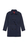 Max & Co Technical Cotton Trench Coat In Blue