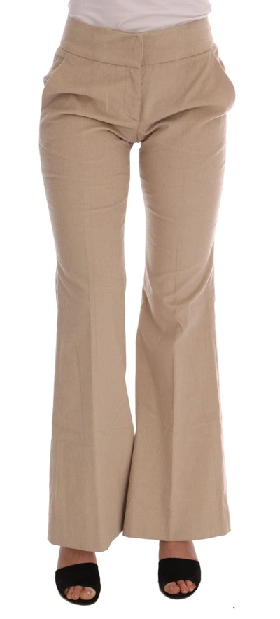 Ermanno Scervino Cotton-cashmere Bootcut Trousers In Neutral