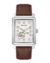 Bulova Sutton Automatic Alligator-grain Leather Mens Watch In Brown