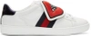 GUCCI WHITE 'BLIND FOR LOVE' ACE trainers,470342 DOPH0