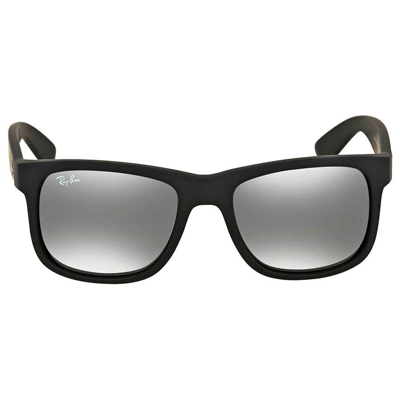 Ray Ban Justin Grey Mirror Sunglasses In Black / Grey / Silver