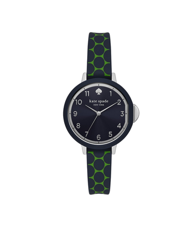 Kate Spade Women's Silvertone & Silicone Strap Watch In Black / Blue / Green
